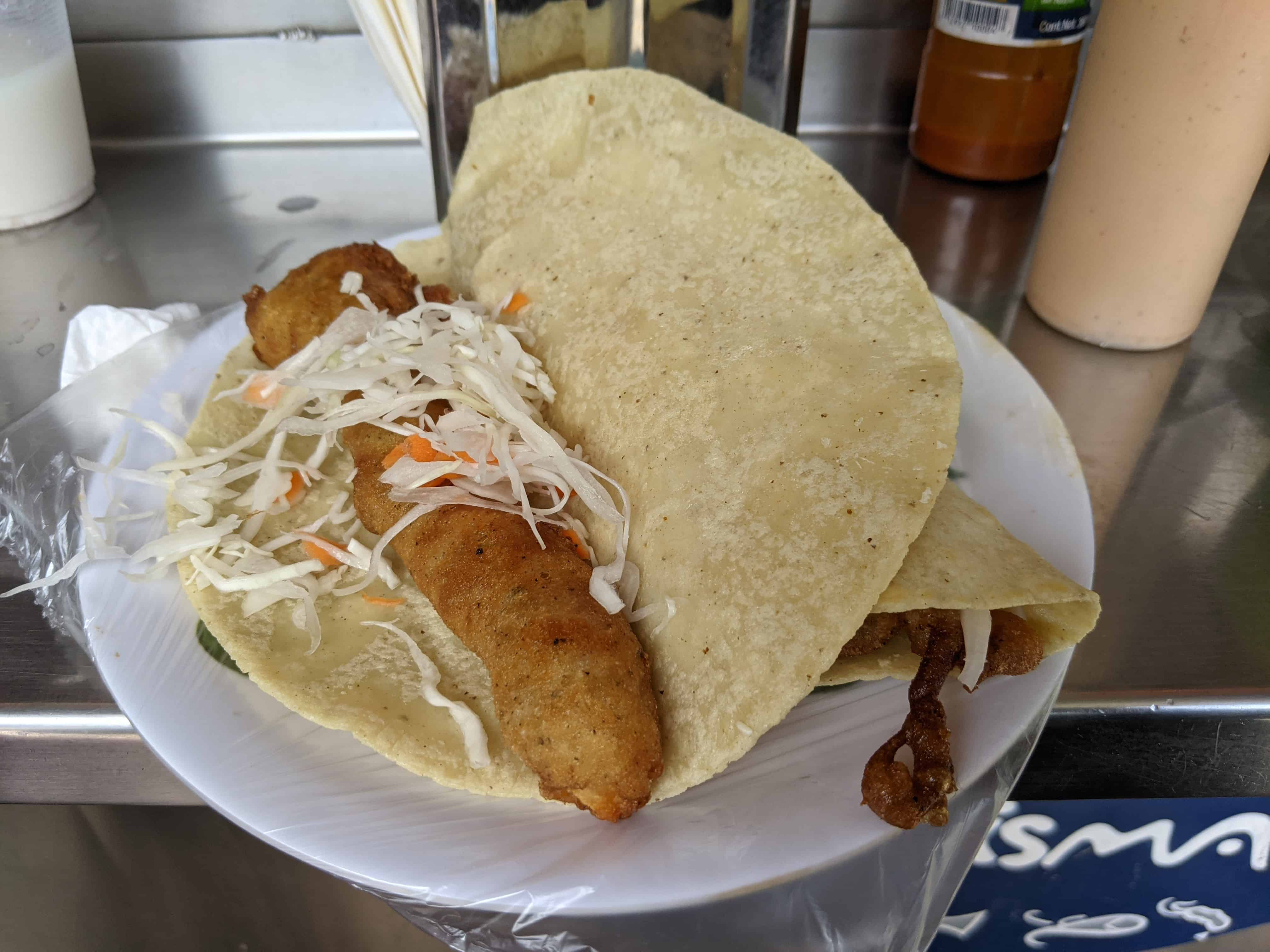 Punta Esmeralda - marisma fish tacos - fried fish taco