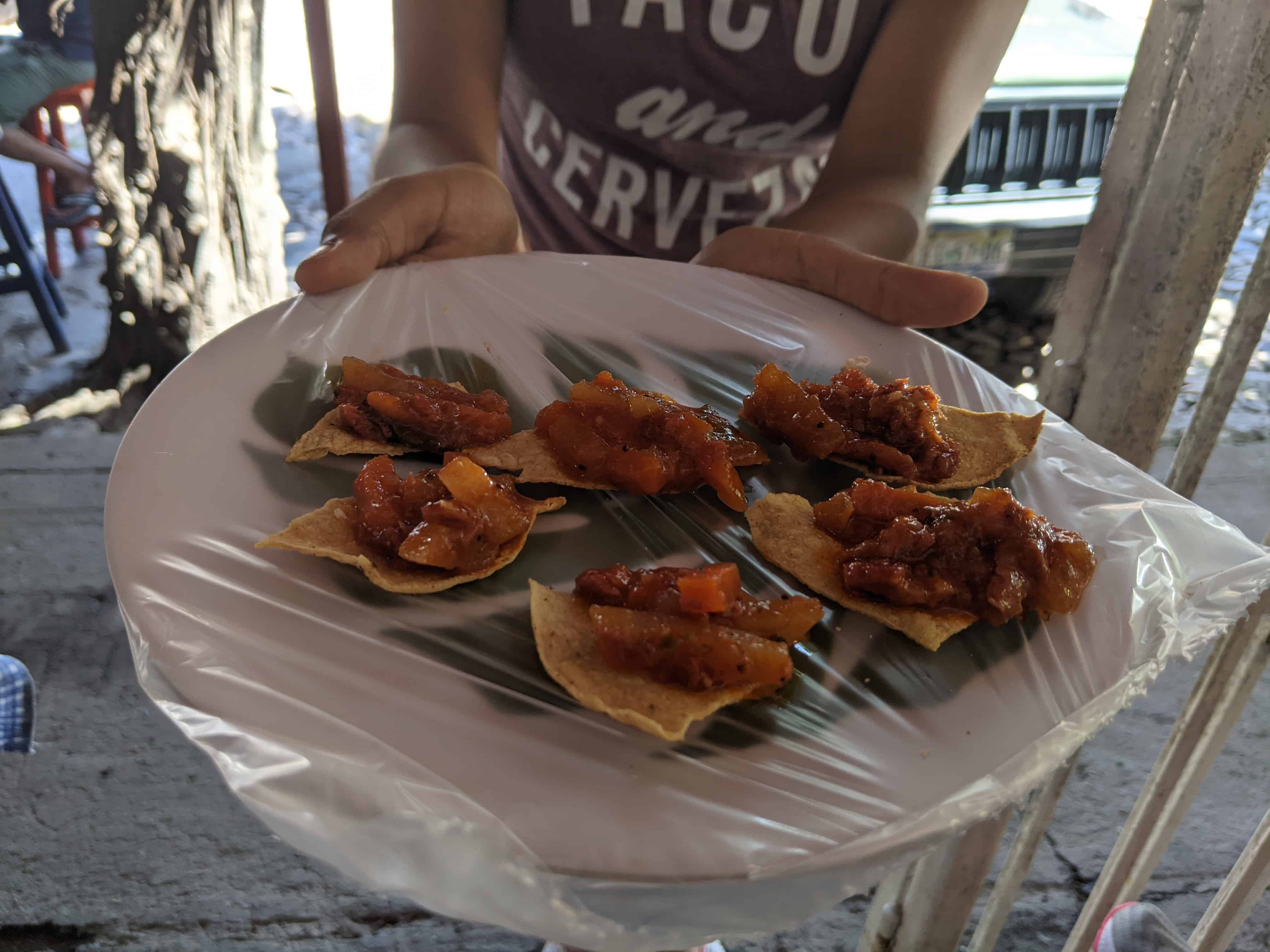 Punta Esmeralda - marisma fish tacos - marlin stew taco